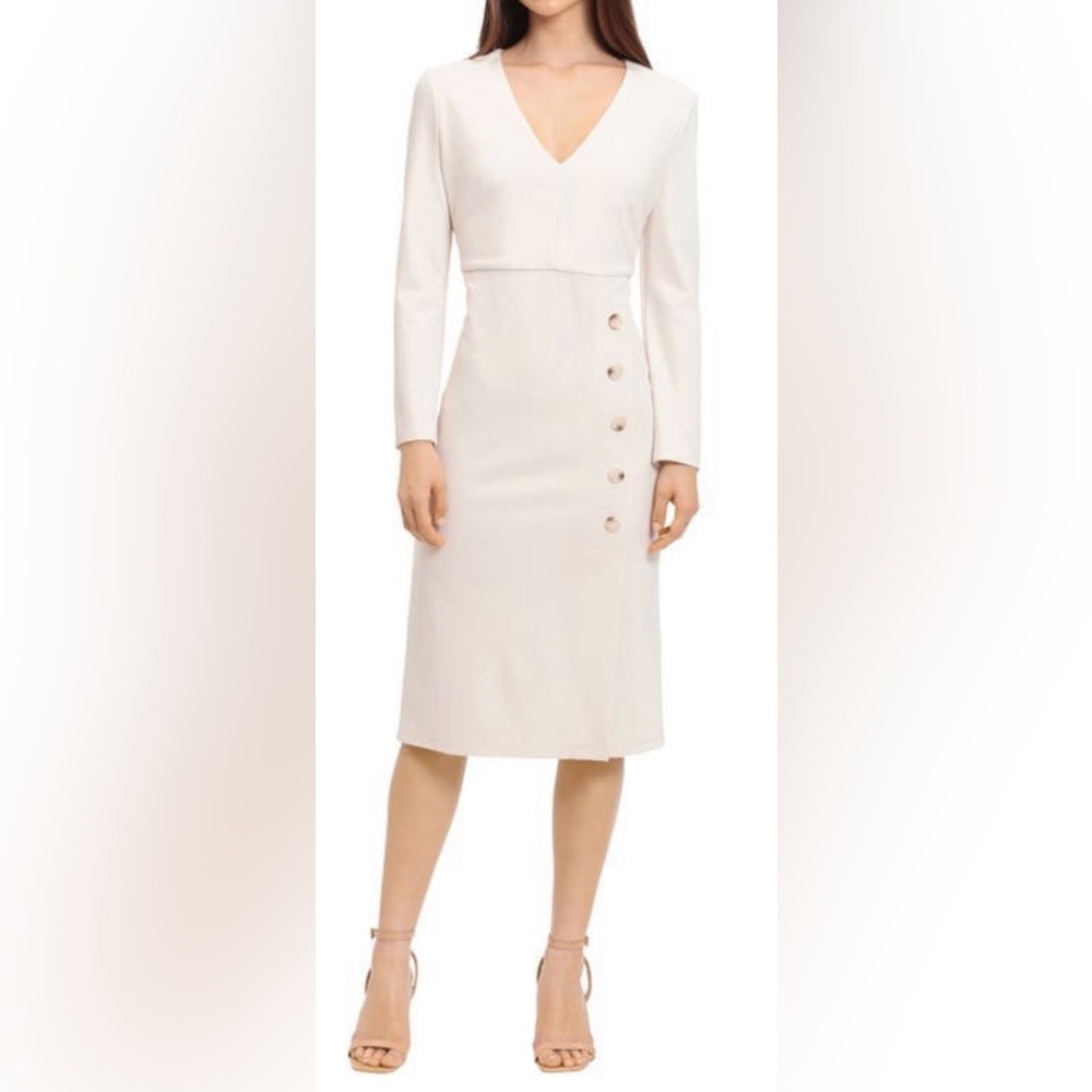 Maggy London Women's Long-Sleeve V-Neck Sheath Dress Size 8